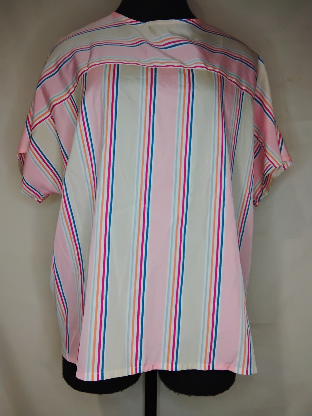 Women’s Pink Multi-Stripe Short Sleeve Top